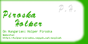 piroska holper business card